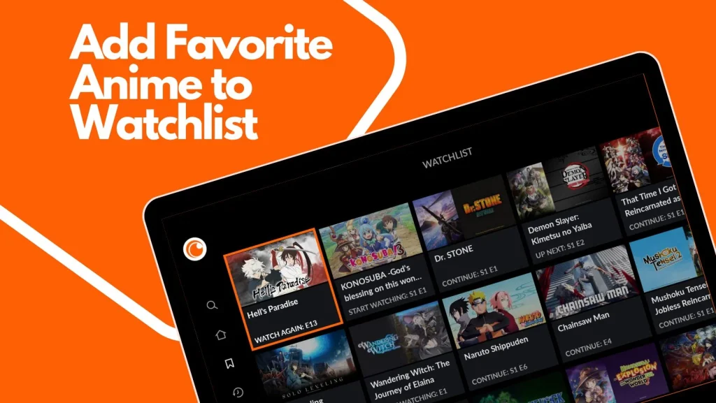 Add Favorite Anime to Watchlist at CrunchyRoll Mod apk Web Version