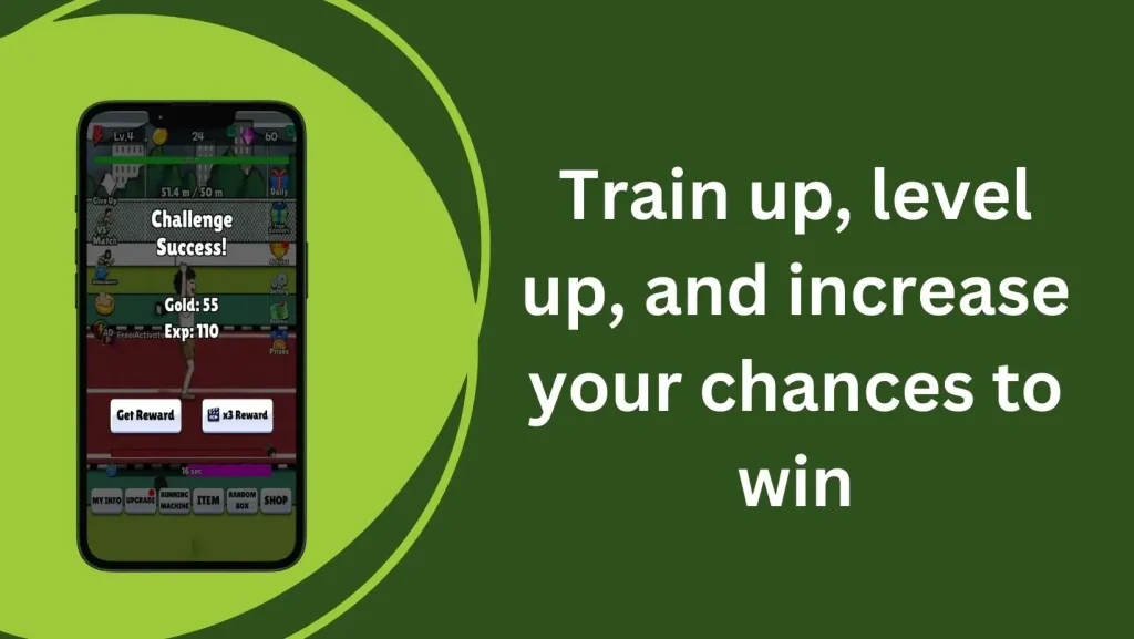 Train up, level up, and increase your chances to win In Taptap run mod apk