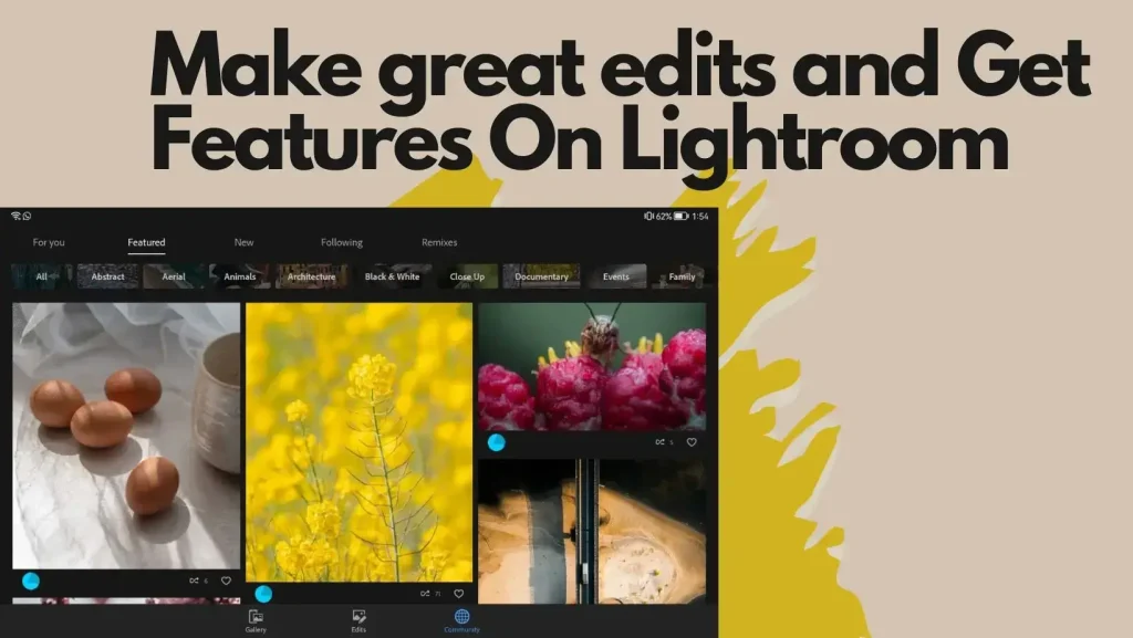 Make great edits and Get Features On Lightroom