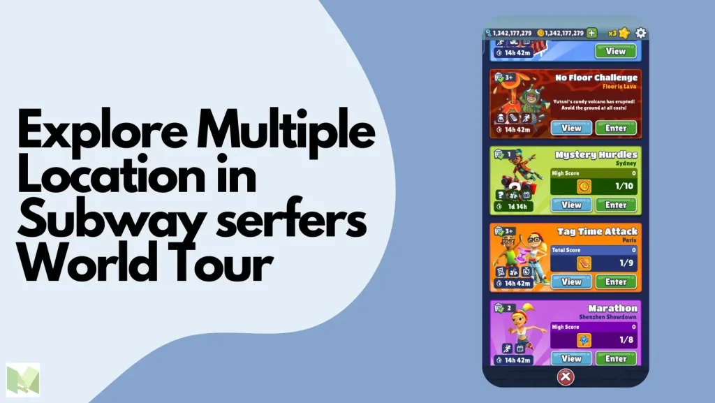 Explore Multiple Location in Subway serfers World Tour for Subway serfers